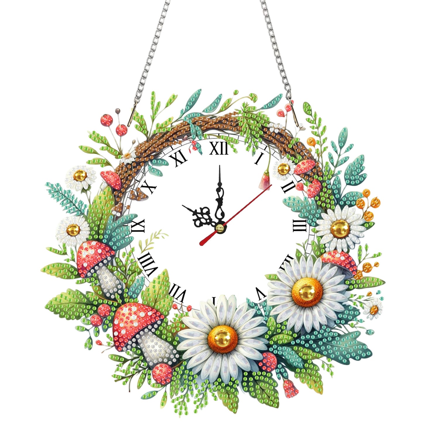 2D Flat DIY Rhinestone Diamond Art Clock Wall Pendants Diamond Clock Art Pendant