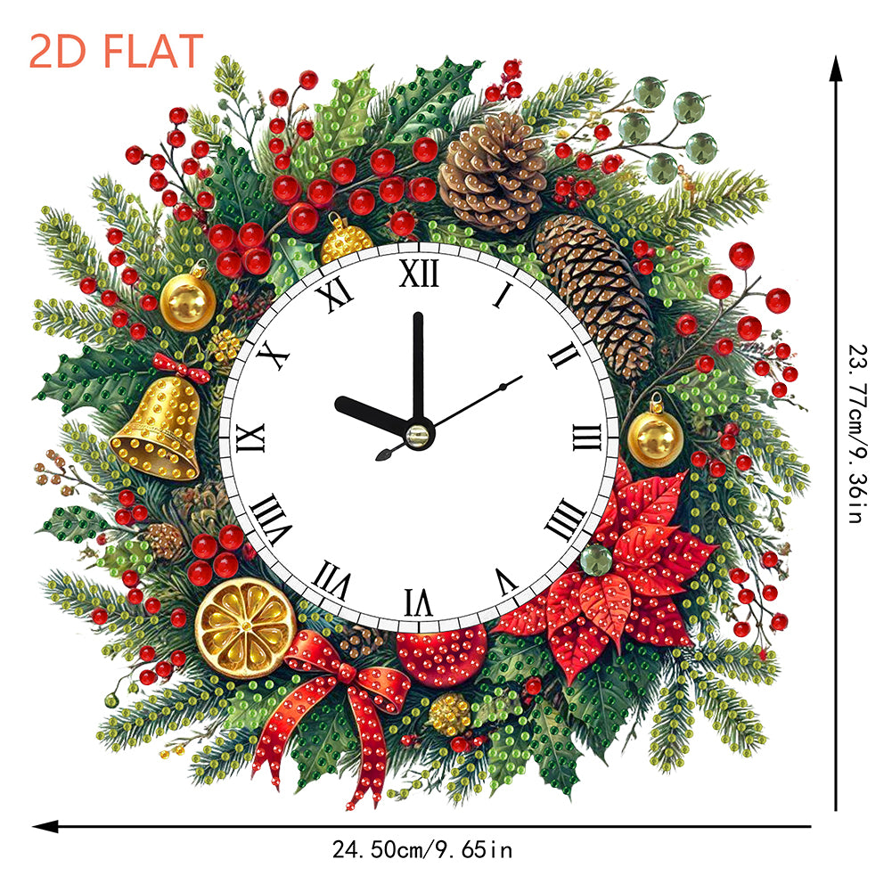 2D Flat DIY Rhinestone Diamond Art Clock Wall Pendants Diamond Clock Art Pendant