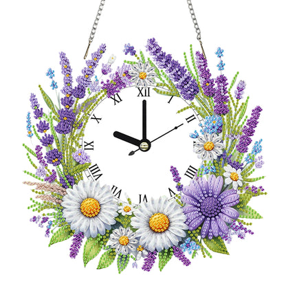 2D Flat DIY Rhinestone Diamond Art Clock Wall Pendants Diamond Clock Art Pendant
