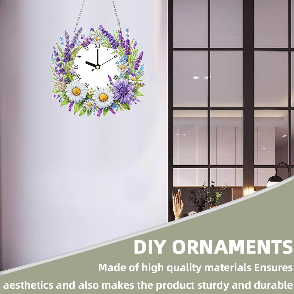 2D Flat DIY Rhinestone Diamond Art Clock Wall Pendants Diamond Clock Art Pendant