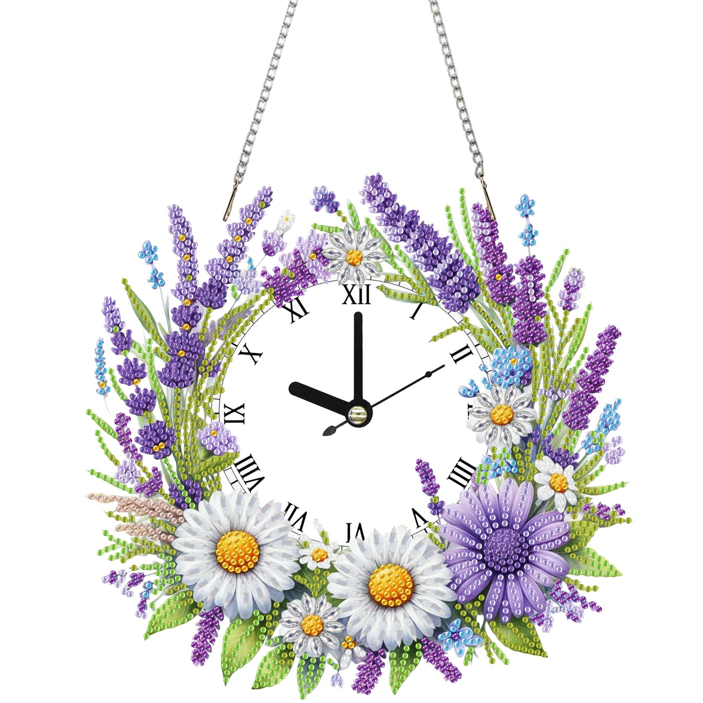 2D Flat DIY Rhinestone Diamond Art Clock Wall Pendants Diamond Clock Art Pendant