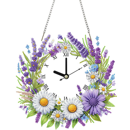 2D Flat DIY Rhinestone Diamond Art Clock Wall Pendants Diamond Clock Art Pendant