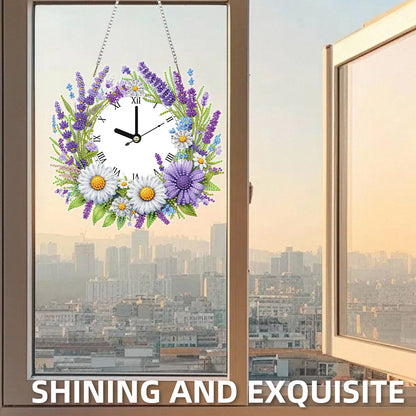 2D Flat DIY Rhinestone Diamond Art Clock Wall Pendants Diamond Clock Art Pendant