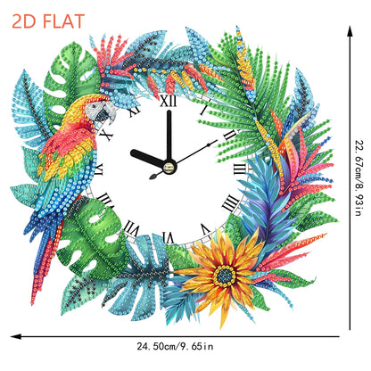 2D Flat DIY Rhinestone Diamond Art Clock Wall Pendants Diamond Clock Art Pendant