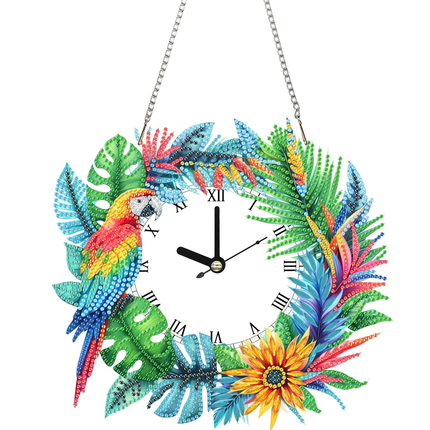 2D Flat DIY Rhinestone Diamond Art Clock Wall Pendants Diamond Clock Art Pendant