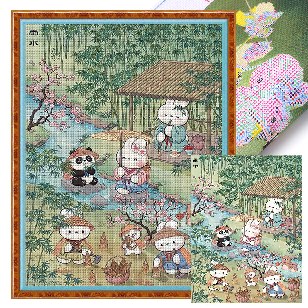 Rain - 11CT Stamped Cross Stitch 55*70CM(Mona Lisa Brand)
