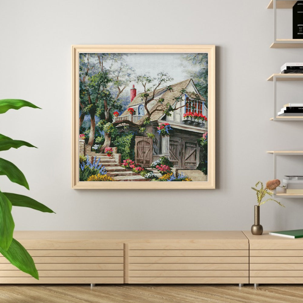 Dream Home - 14CT Stamped Cross Stitch 75*75CM(Fairy Brand)