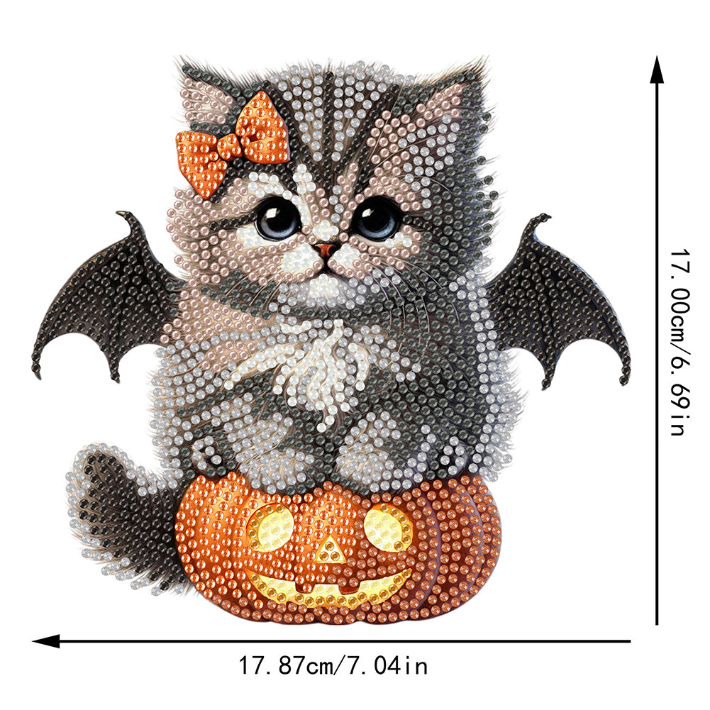2D Flat Print Cat DIY Shaking Head Desktop Diamond Art Kits for Adults Beginner