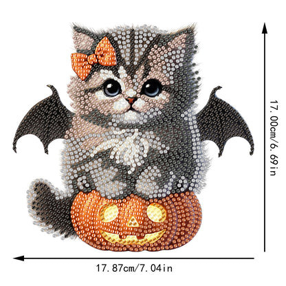 2D Flat Print Cat DIY Shaking Head Desktop Diamond Art Kits for Adults Beginner