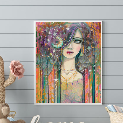 Galactic Girl - Full Round Drill Diamond Painting 40*50CM