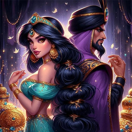 Princess Jasmine - Stamped Cross Stitch 50*50CM