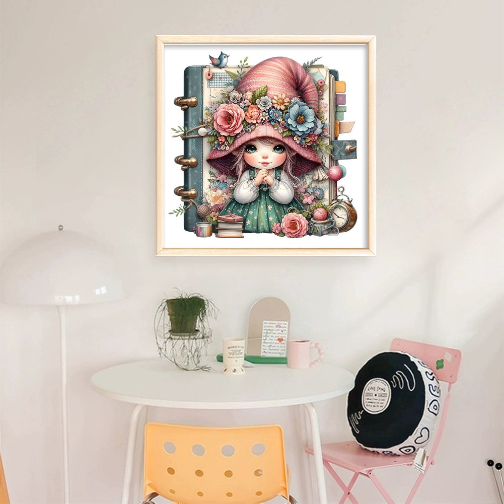 Gnome Girl - Stamped Cross Stitch 50*50CM