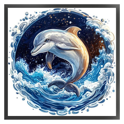 Dolphin - 11CT Stamped Cross Stitch 40*40CM