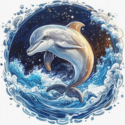 Dolphin - 11CT Stamped Cross Stitch 40*40CM