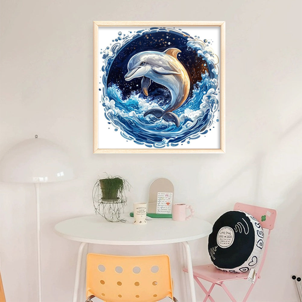 Dolphin - 11CT Stamped Cross Stitch 40*40CM