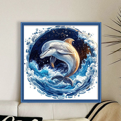 Dolphin - 11CT Stamped Cross Stitch 40*40CM