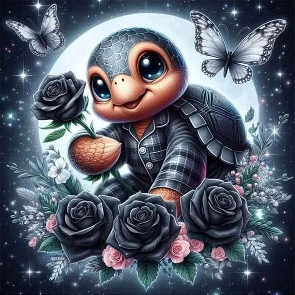 Rose Turtle - 11CT Stamped Cross Stitch 40*40CM