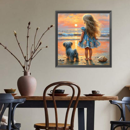 Beach Girl - Full Round Drill Diamond Painting 40*40CM