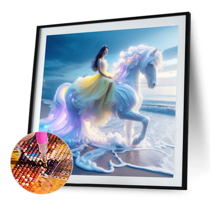 Beach Princess - Full Round Drill Diamond Painting 40*40CM