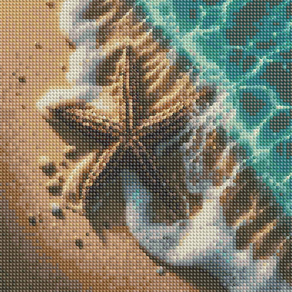 Starfish Beach - Full Round Drill Diamond Painting 30*30CM