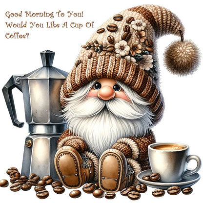 Coffee Bean Gnome - Full Round Drill Diamond Painting 40*40CM