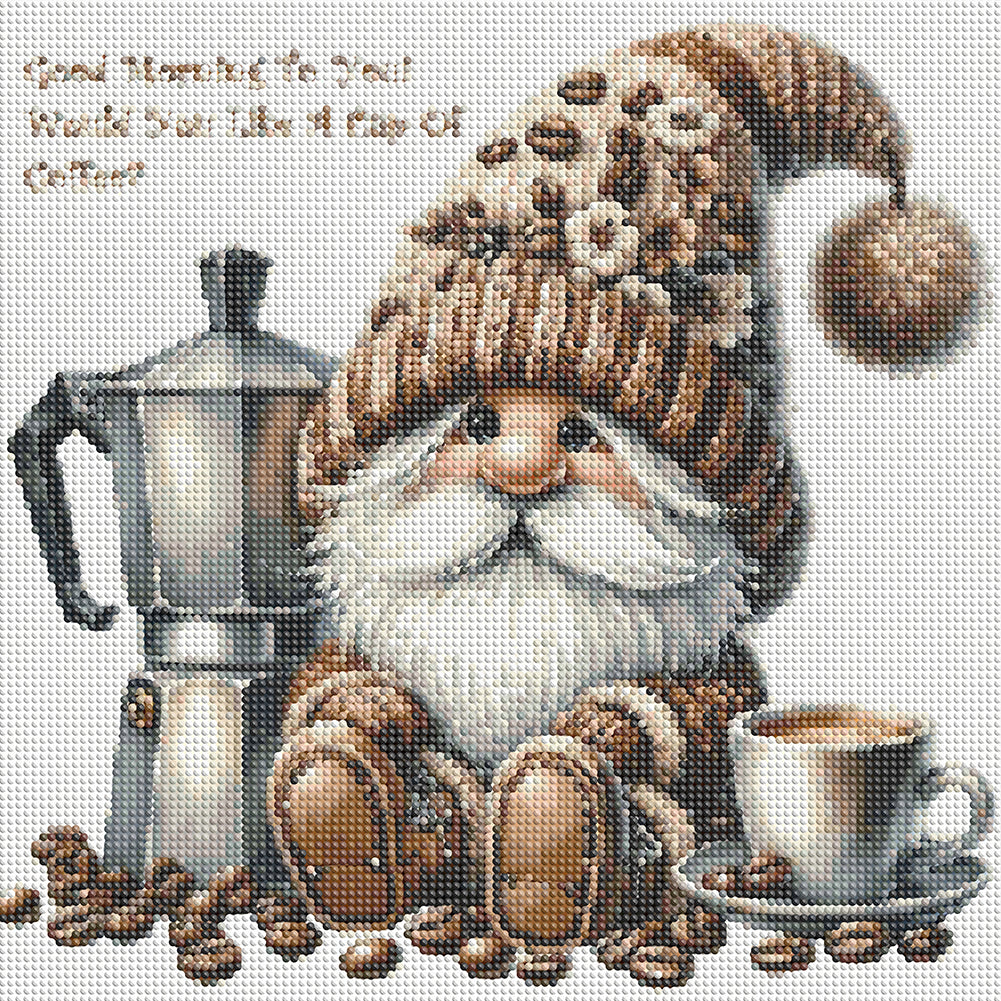 Coffee Bean Gnome - Full Round Drill Diamond Painting 40*40CM
