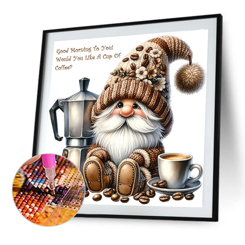 Coffee Bean Gnome - Full Round Drill Diamond Painting 40*40CM