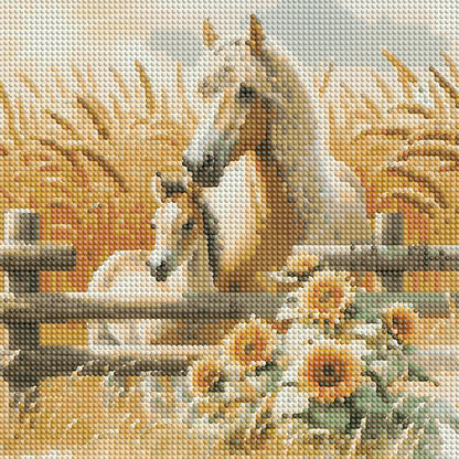 Sunflower Horse - Full Round Drill Diamond Painting 30*30CM