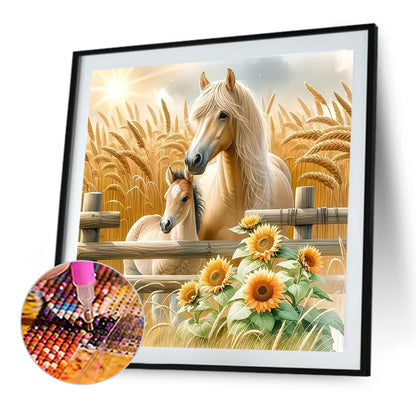 Sunflower Horse - Full Round Drill Diamond Painting 30*30CM