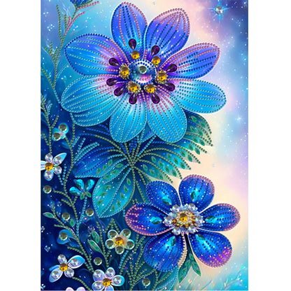 Purple Flowers - Special Shaped Drill Diamond Painting 30*40CM