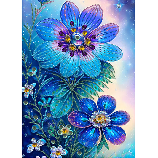 Purple Flowers - Special Shaped Drill Diamond Painting 30*40CM