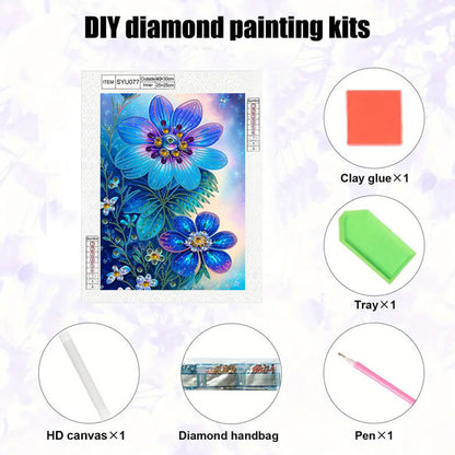 Purple Flowers - Special Shaped Drill Diamond Painting 30*40CM