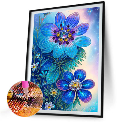 Purple Flowers - Special Shaped Drill Diamond Painting 30*40CM