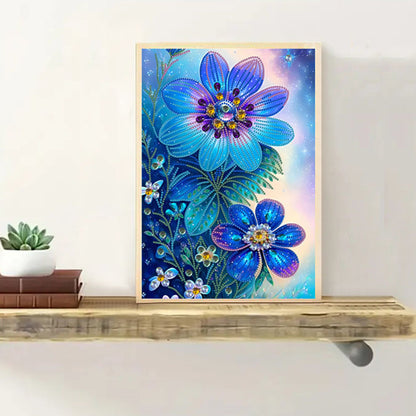Purple Flowers - Special Shaped Drill Diamond Painting 30*40CM