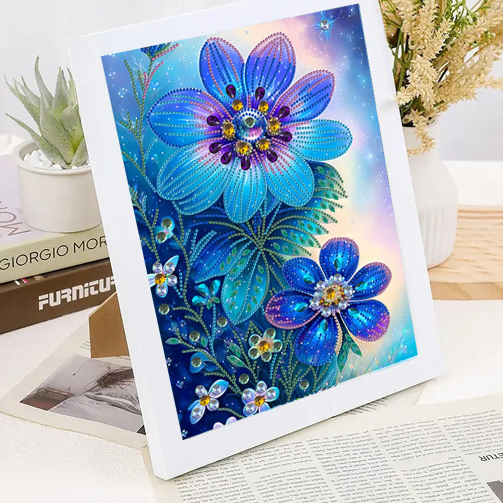 Purple Flowers - Special Shaped Drill Diamond Painting 30*40CM