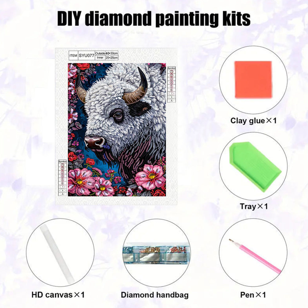 Flower Yak - Special Shaped Drill Diamond Painting 30*40CM
