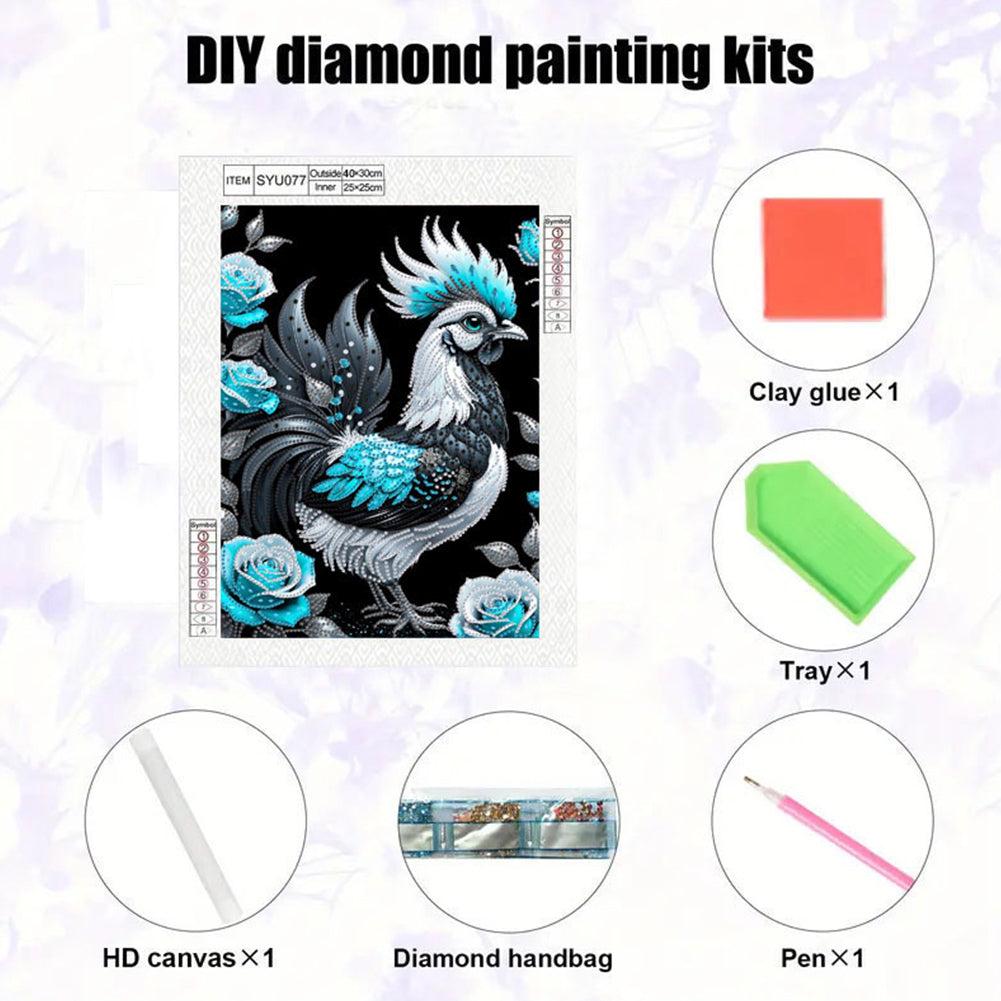 Rooster - Special Shaped Drill Diamond Painting 30*40CM