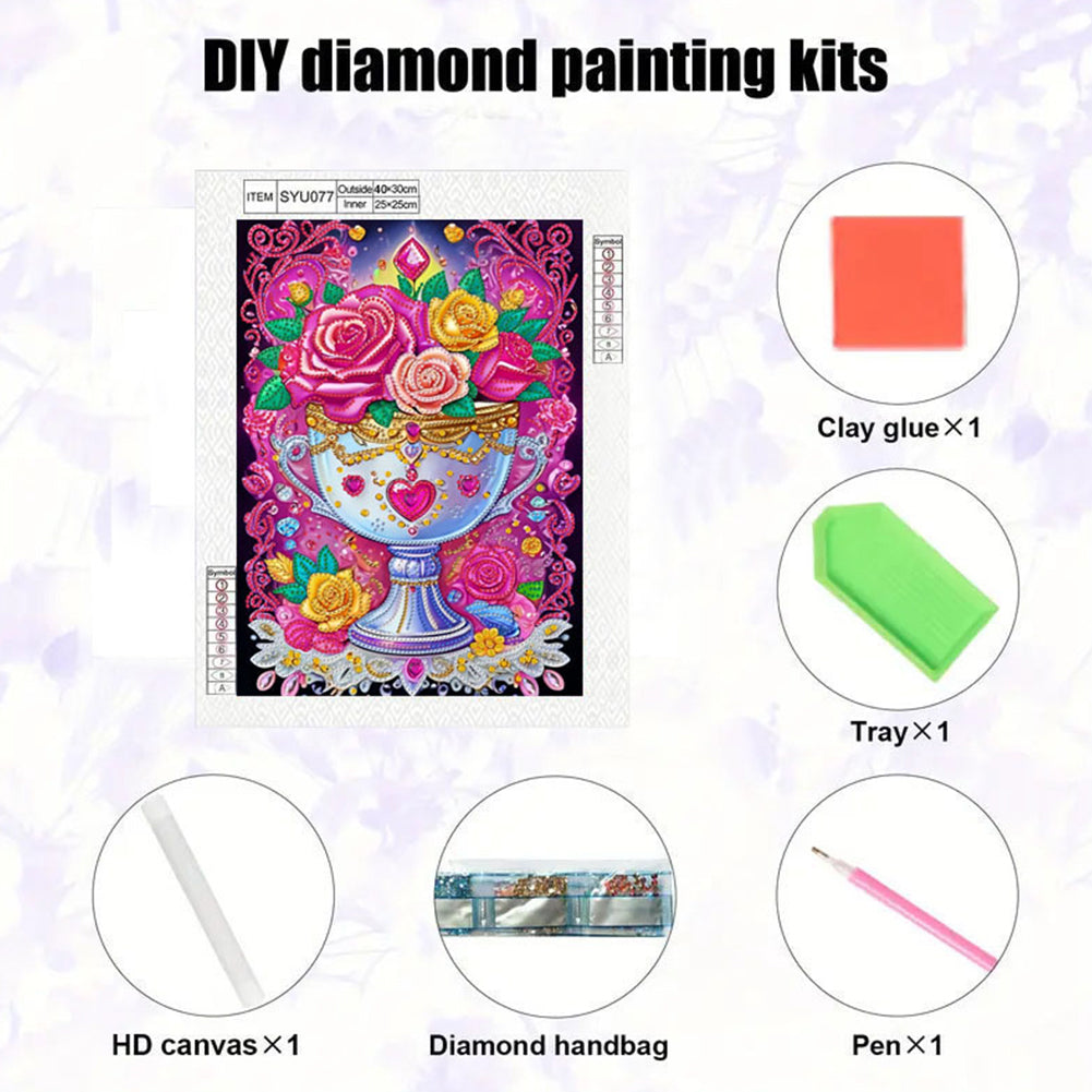 Vase - Special Shaped Drill Diamond Painting 30*40CM