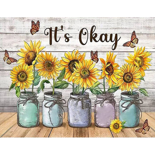 Sunflower Vase - 11CT Stamped Cross Stitch 50*40CM