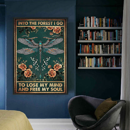 Vintage Poster - Dragonfly - 11CT Stamped Cross Stitch 50x70cm