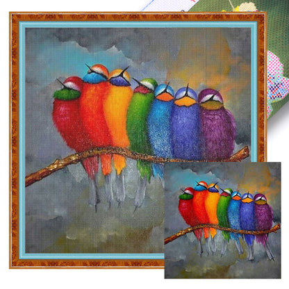 Colorful Bird Flock - 11CT Stamped Cross Stitch 50*50CM