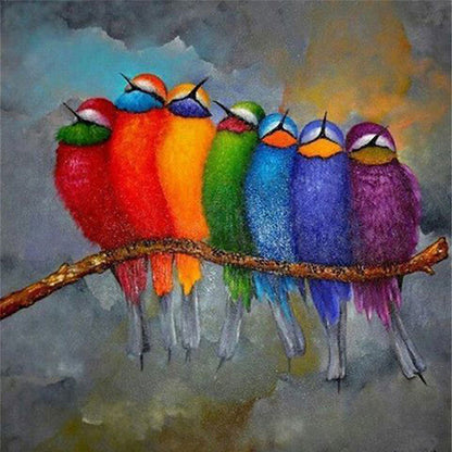 Colorful Bird Flock - 11CT Stamped Cross Stitch 50*50CM