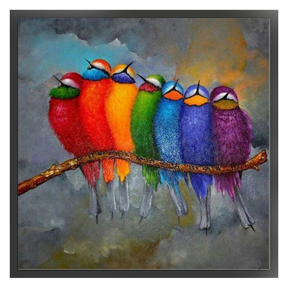 Colorful Bird Flock - 11CT Stamped Cross Stitch 50*50CM