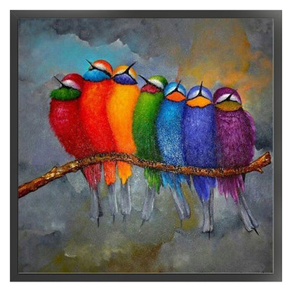 Colorful Bird Flock - 11CT Stamped Cross Stitch 50*50CM