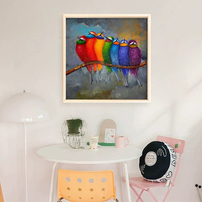 Colorful Bird Flock - 11CT Stamped Cross Stitch 50*50CM