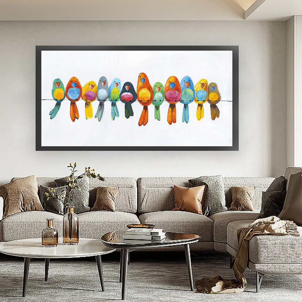 Colorful Bird Flock - 11CT Stamped Cross Stitch 60*30CM