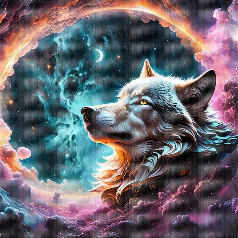 Wolf - 11CT Stamped Cross Stitch 45*45CM