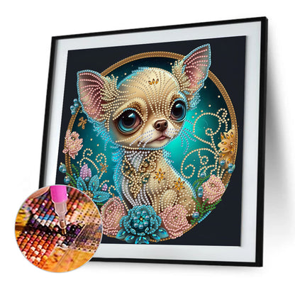 Flower Puppy - Special Shaped Drill Diamond Painting 30*30CM