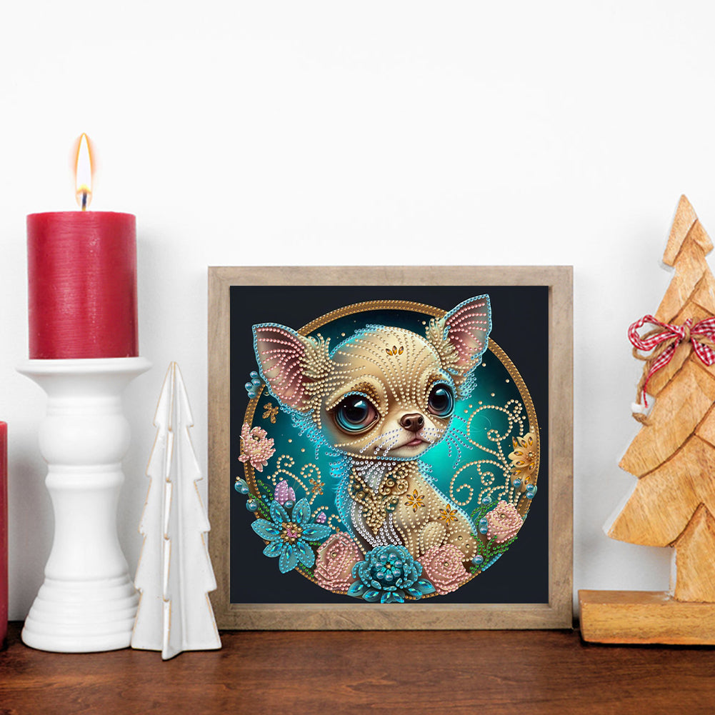 Flower Puppy - Special Shaped Drill Diamond Painting 30*30CM