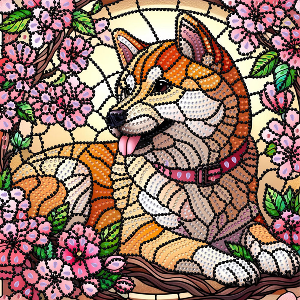Flower Puppy - Special Shaped Drill Diamond Painting 30*30CM